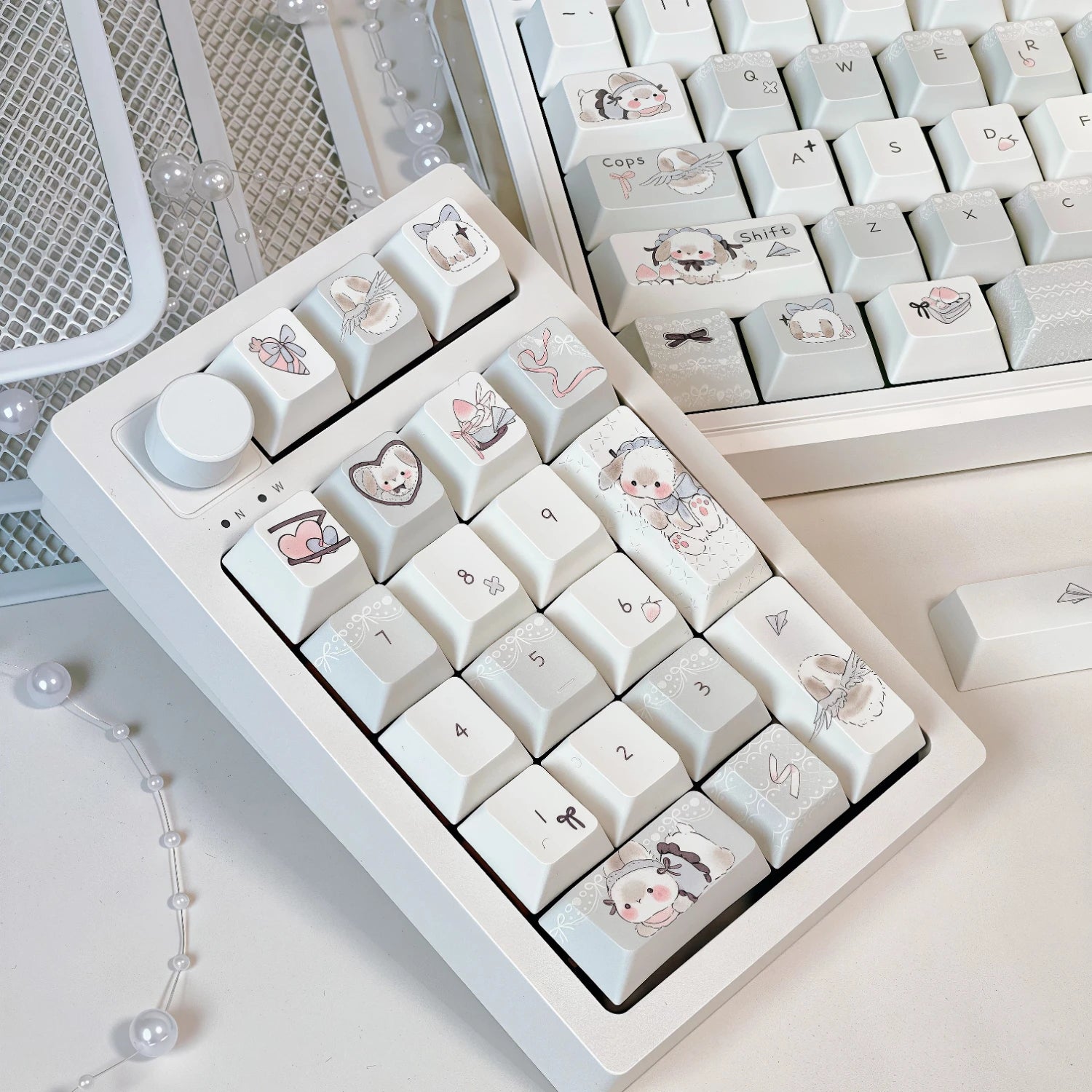 Fluffy Rabbit Keycap Set - 129pc PBT
