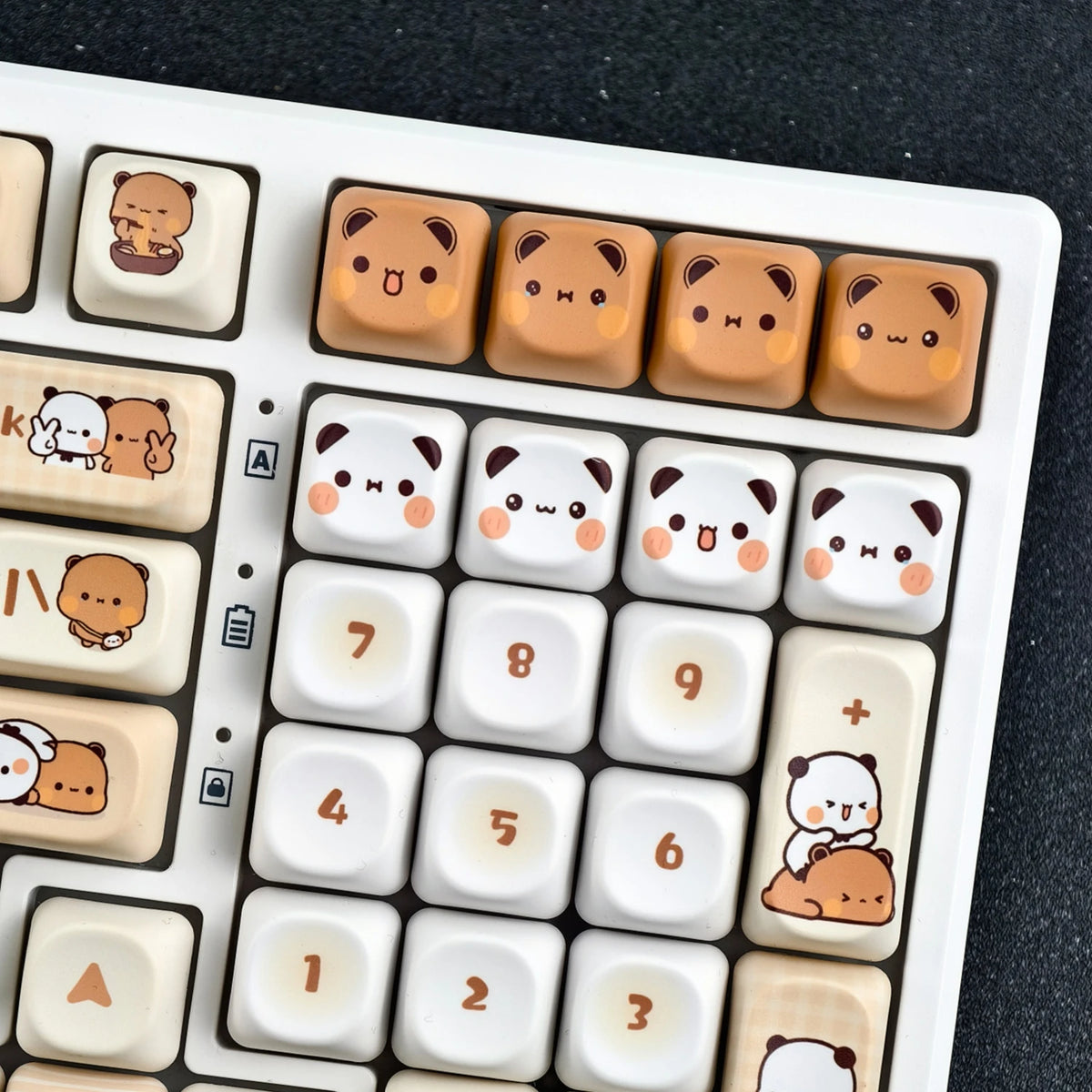 Bubu & Yier Keycap Accent Pack, 8-piece panda and bear PBT keycaps, MOA profile