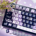 Grape Pixel Keycap Set, 137-piece purple pixel-print PBT keycaps, Cherry profile