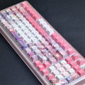 Full Cyrene Honkai Star Rail keycap set laid out