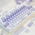 Moonlit Butterfly Keycap Set, 144-piece purple gradient PBT keycaps, Cherry profile