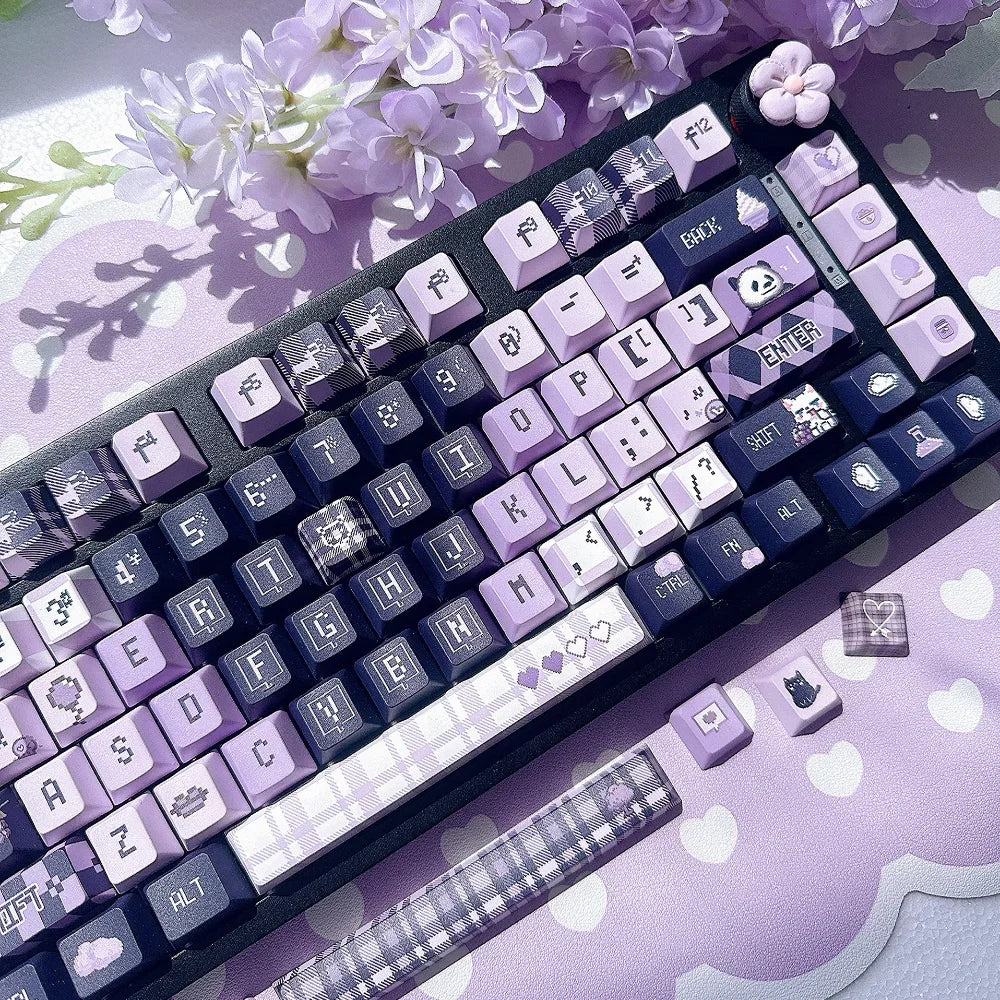 Close-up of the Grape Pixel retro pixel design