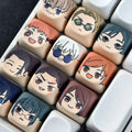 Close-up of the Jujutsu Kaisen character keycap designs