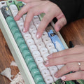 Black Cat keycaps shown from a different angle