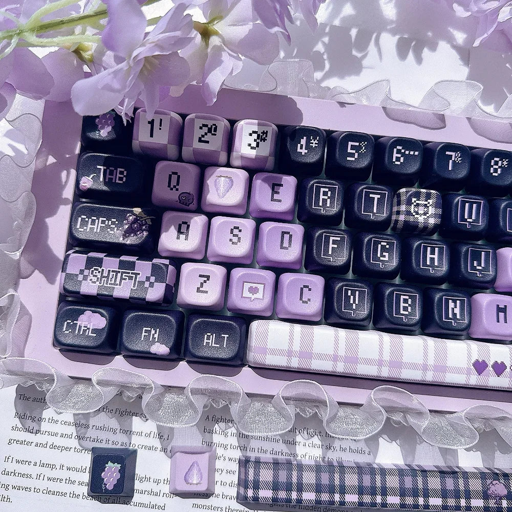 Full Grape Pixel 137-key set laid out