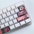 Phrolova accent keycaps mixed into a keyboard with matching PBT keycaps installed