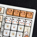 Bubu & Yier accent keycaps mixed into a keyboard with matching PBT keycaps installed