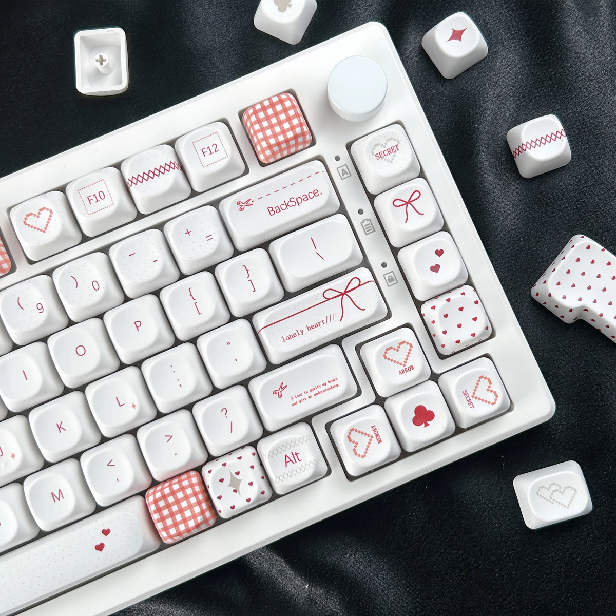 Sweet Bobo keycap set shown at an angle