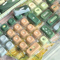 Trailhead green PBT keycaps installed on a mechanical keyboard