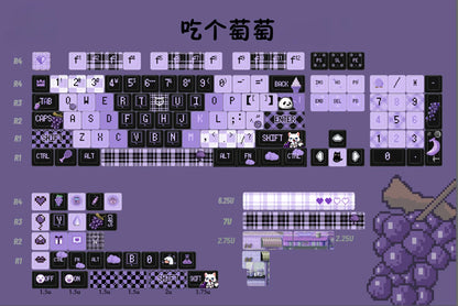 Grape Pixel Keycap Set - 137pc PBT