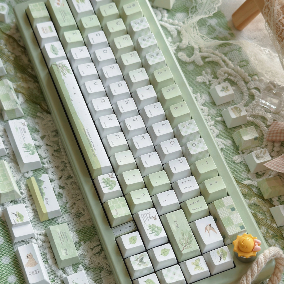 Close-up of the Summer Rain keycap texture