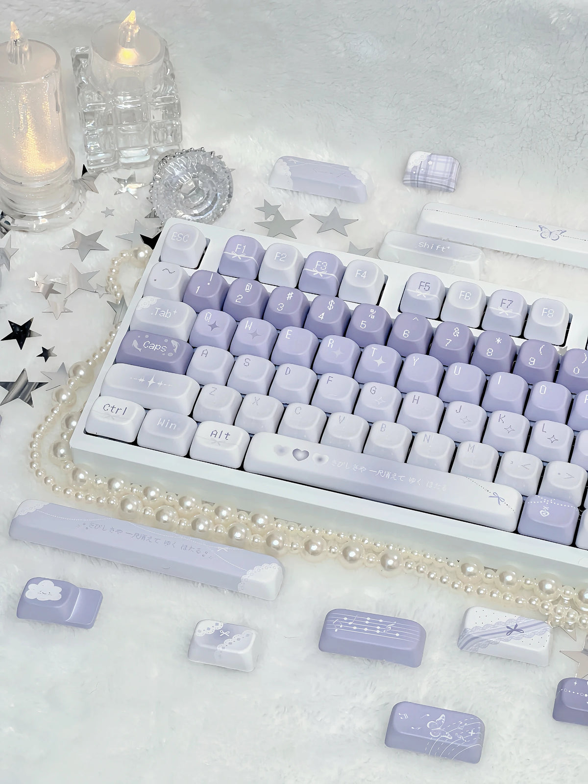 Moonlit Butterfly keycaps, alternate angle
