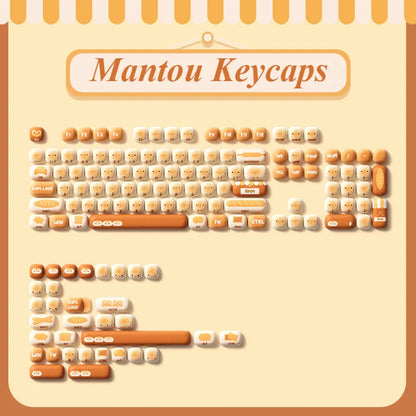 Mantou Bread Keycap Set - 138pc Round PBT