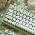 Summer Rain Keycap Set, 130-piece light green PBT keycaps, Cherry profile