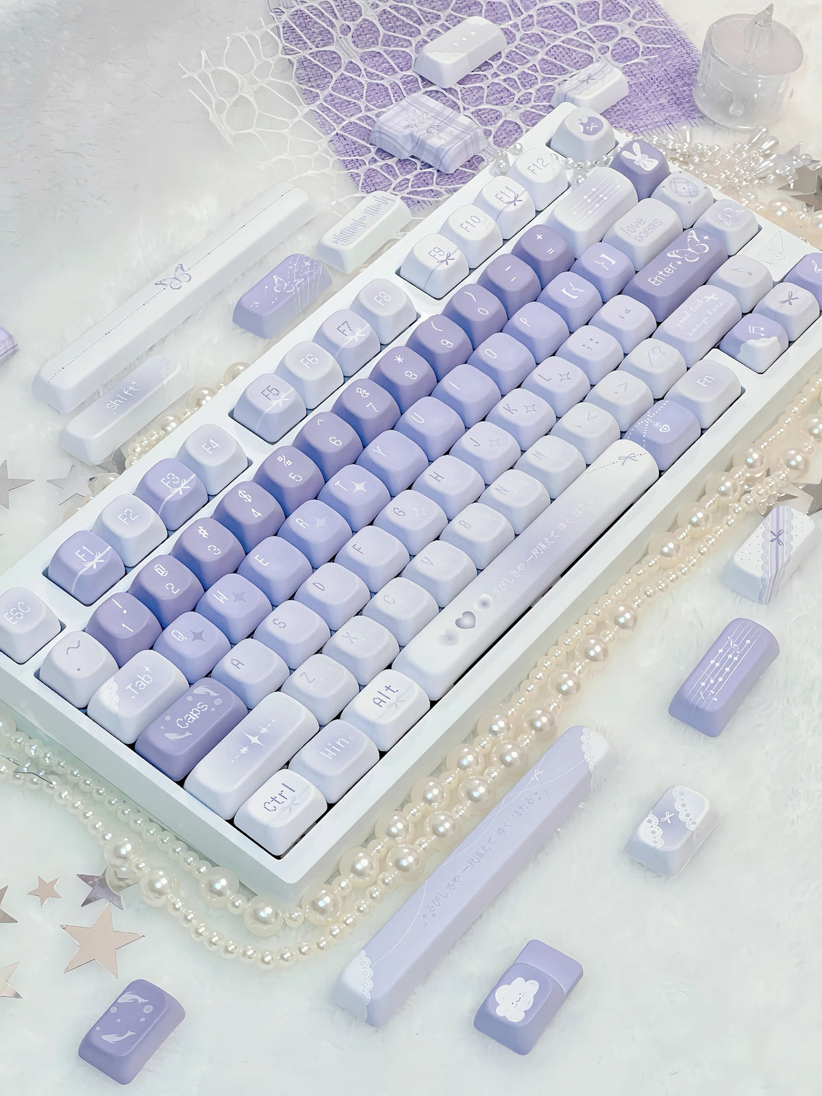 Close-up of the Moonlit Butterfly keycap detail