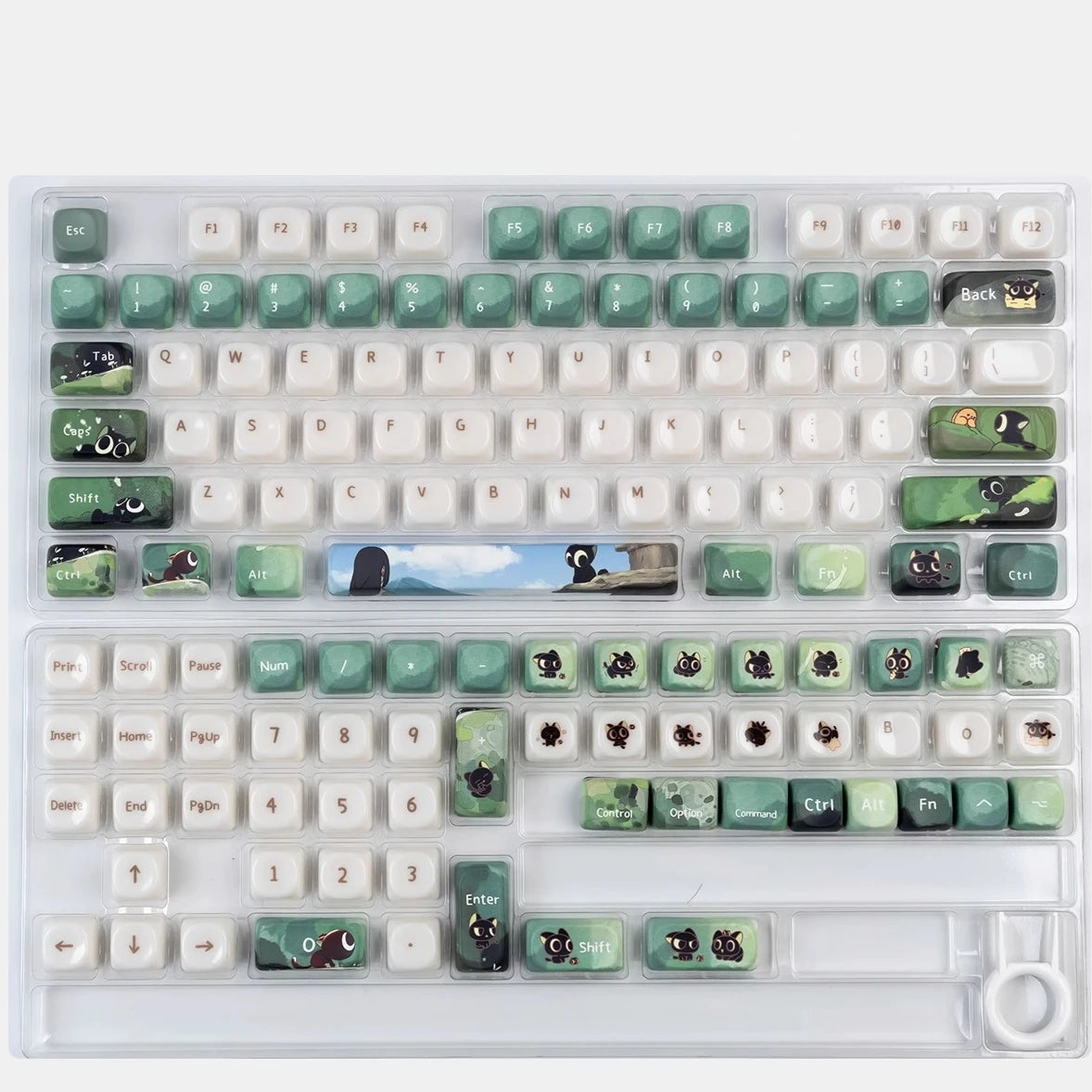 Black Cat Keycap Set - 134pc PBT+PC
