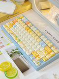 Mango Yogurt Bear keycap set, top-down view