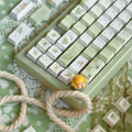 Summer Rain keycaps shown from a different angle