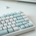 Glass Sea PC keycaps installed on a mechanical keyboard
