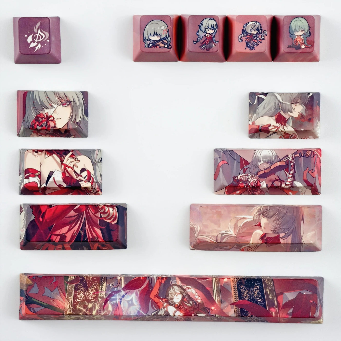 Phrolova Wuthering Waves Keycap Accent Pack, 12-piece PBT keycaps, Cherry profile