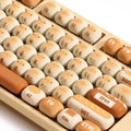 Mantou Bread Keycap Set, 138-piece round PBT keycaps in soft white, MOG profile