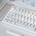 Fluffy Rabbit PBT keycaps installed on a mechanical keyboard