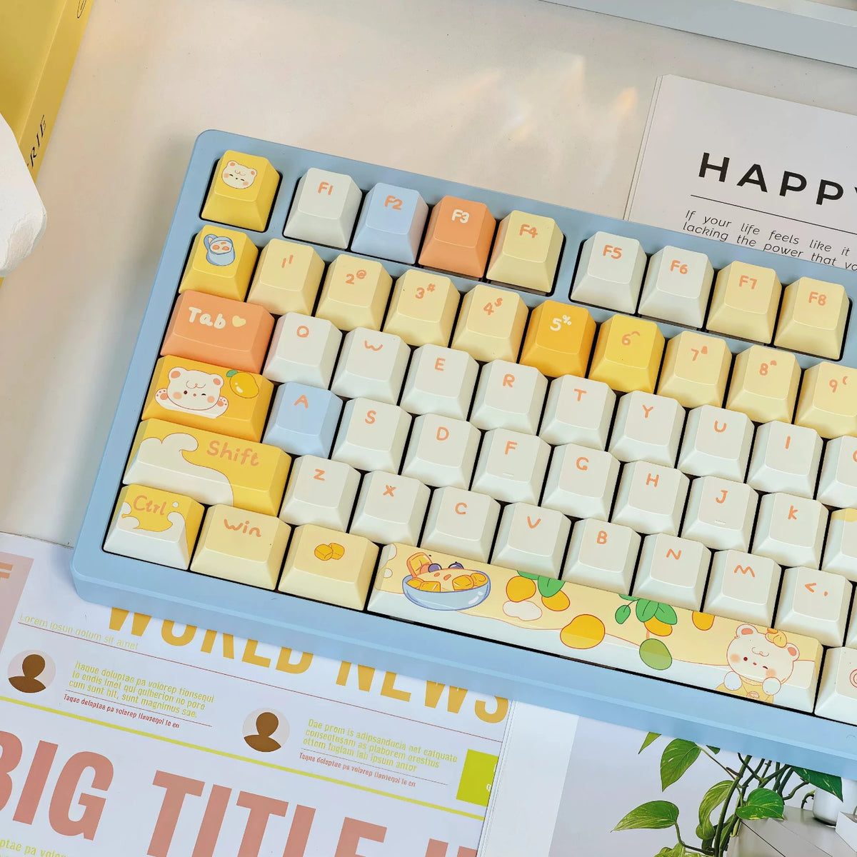 Mango Yogurt Bear keycaps, FOA profile option