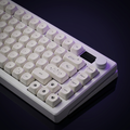 Whiskers Cat-Ear Keycap Set - 124pc PBT on a dark violet-lit backdrop
