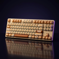 Mantou Bread Keycap Set - 138pc Round PBT on a dark violet-lit backdrop