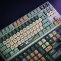Trailhead Keycap Set - 124pc Green PBT on a dark violet-lit backdrop