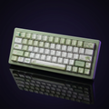 Summer Rain Keycap Set - 130pc Green PBT on a dark violet-lit backdrop