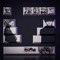 Kaneki Ken Tokyo Ghoul Keycap Set - 12pc PBT on a dark violet-lit backdrop