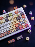 Bangboo Zenless Zone Zero character keycap macro close-up, Midnight Atelier lighting